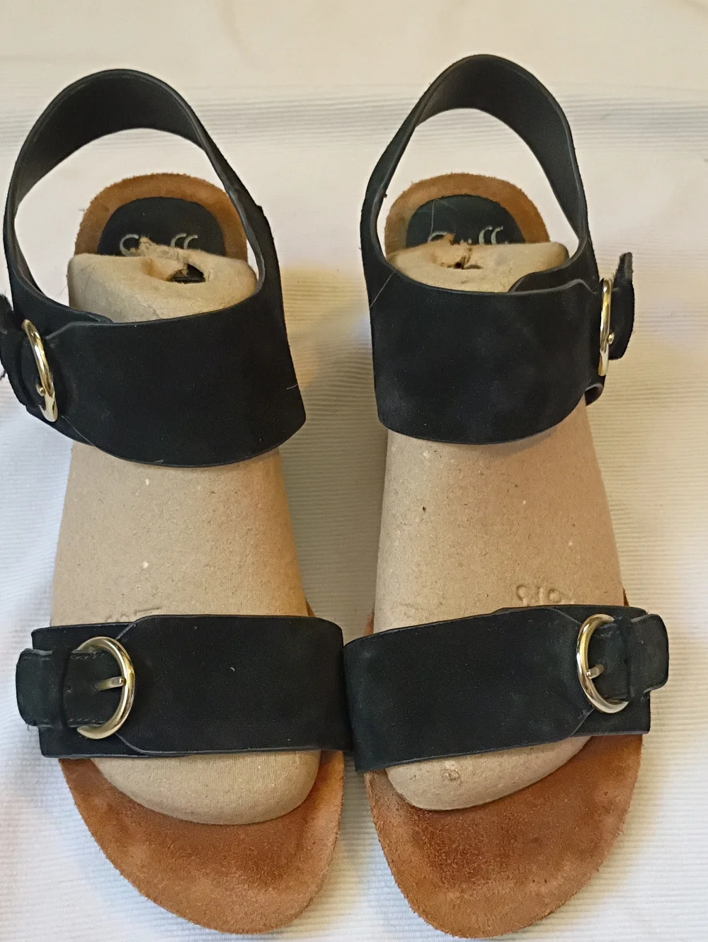 Sofft Black Wedge Black Suede Sandals